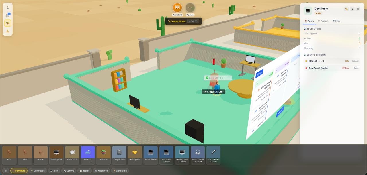 Creator Mode prop browser in action
