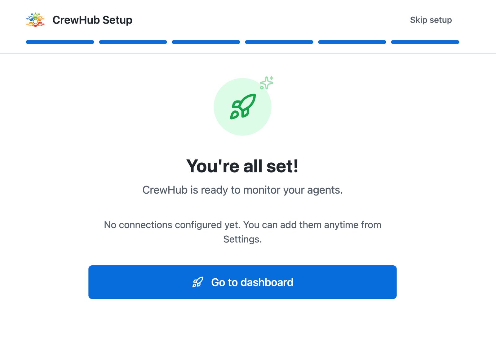 CrewHub onboarding - All set